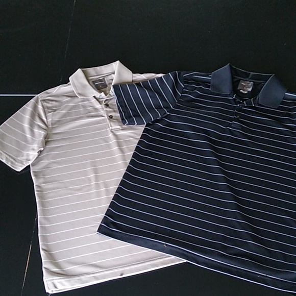 Tasso Elba Other - Tassco Elba GREG NORMAN PLAY DRY SHIRTS 1 BLACK 1 TAN STRIPED